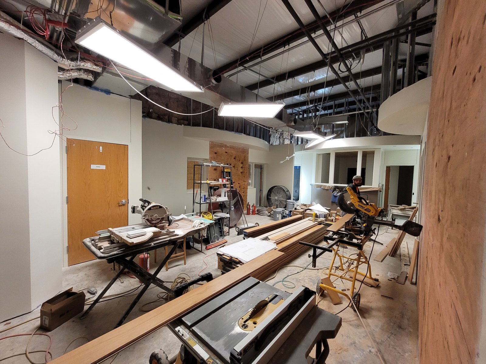Residential drywall renovation project in progress